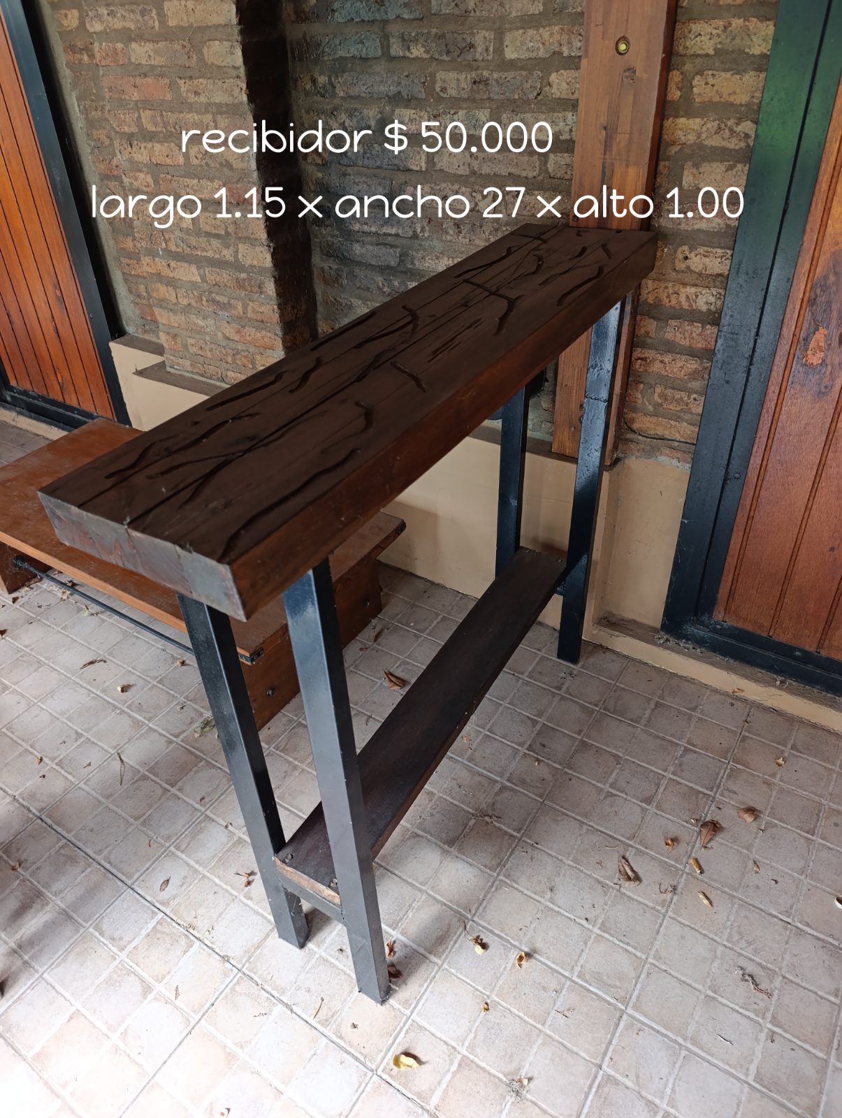 Recibidor viga madera + estructura caño