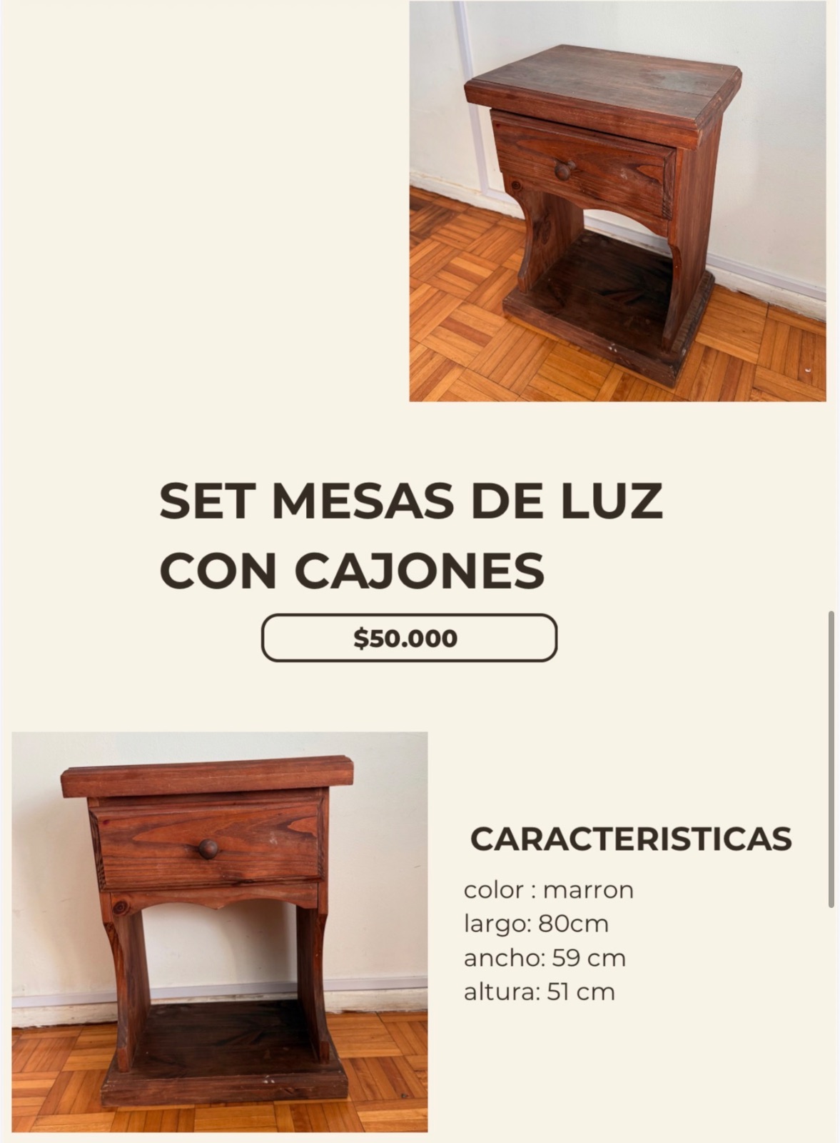 Set mesas de luz