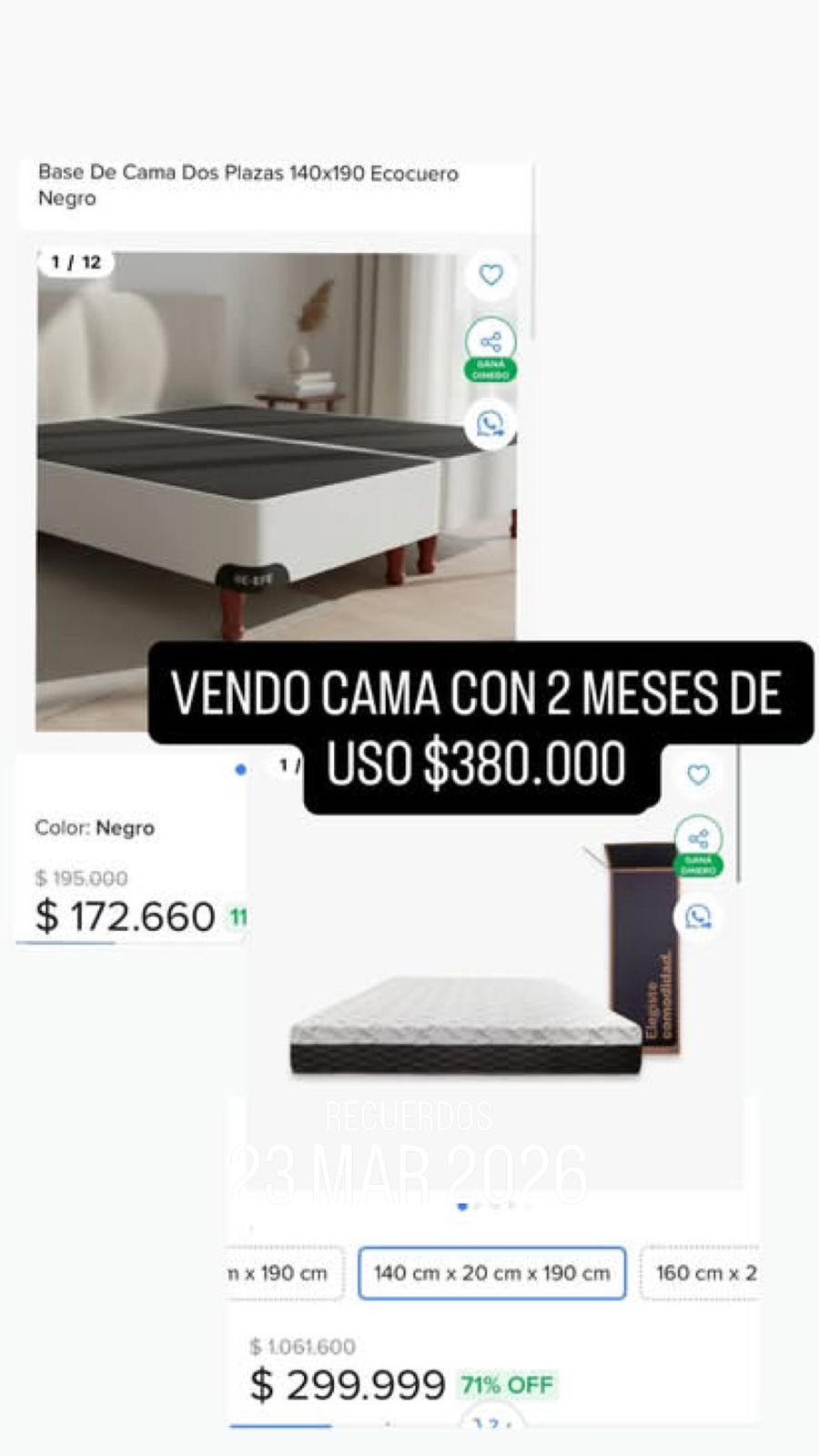 Cama de dos plazas 