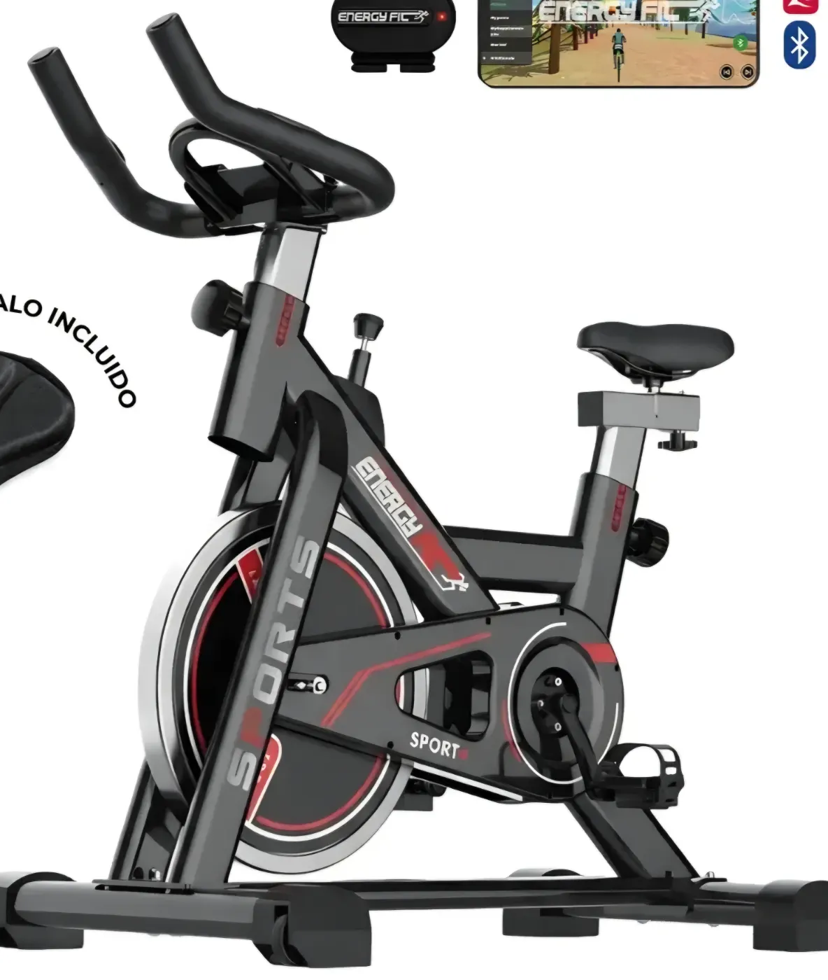 Bicicleta fija de spinning profesional.