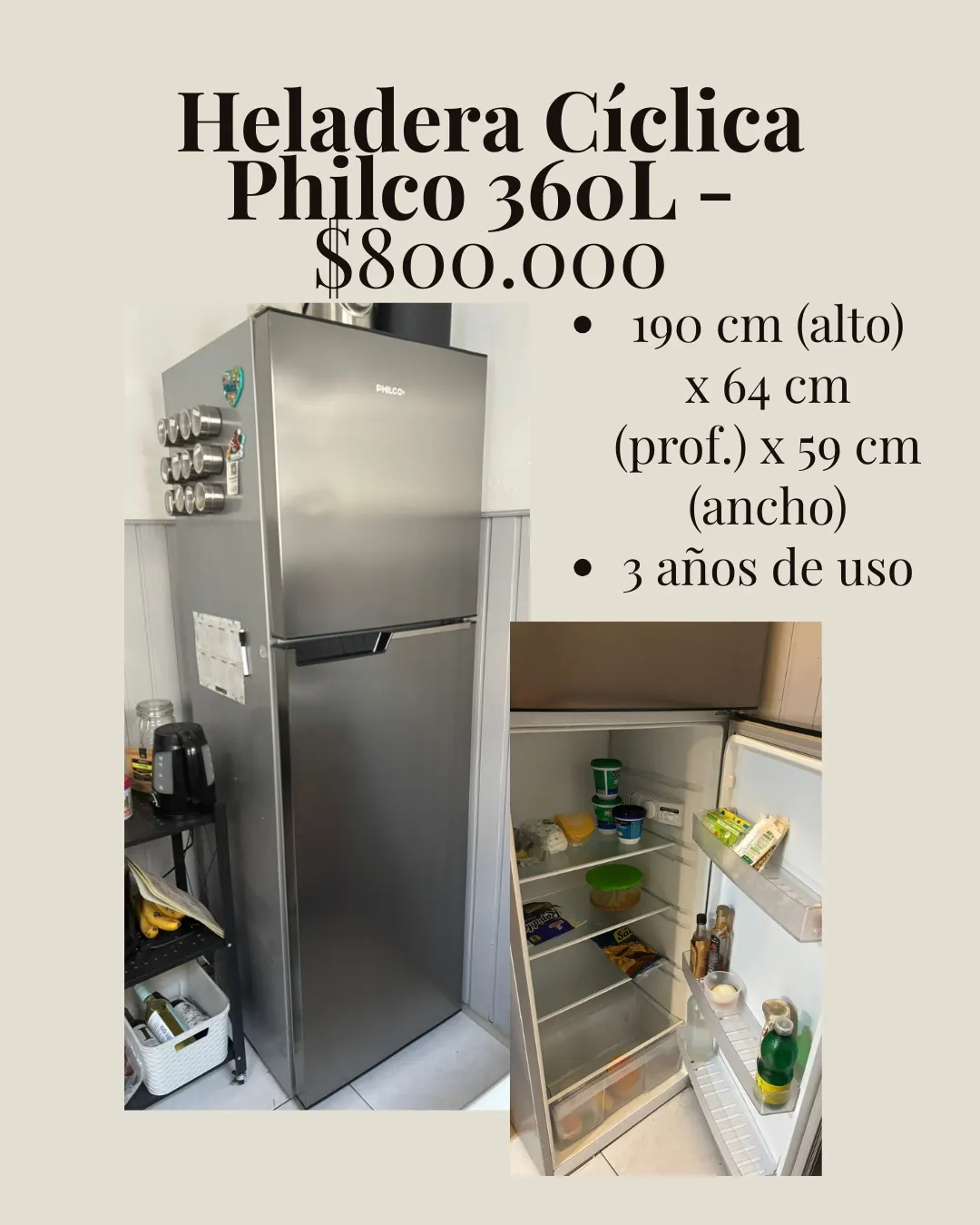 Heladera Philco 360 litros Cíclica
