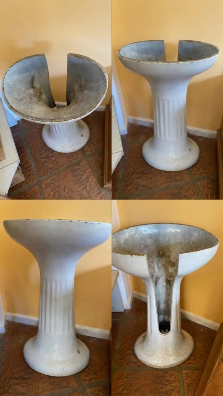 Antiguo Pie de Lavatorio Hierro Fundido Enlozado