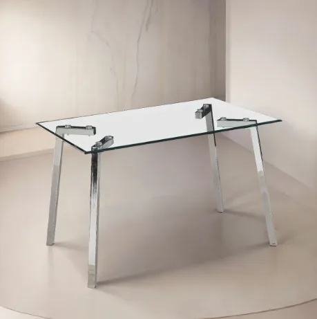 Mesa Comedor Vidrio Templado Cromado