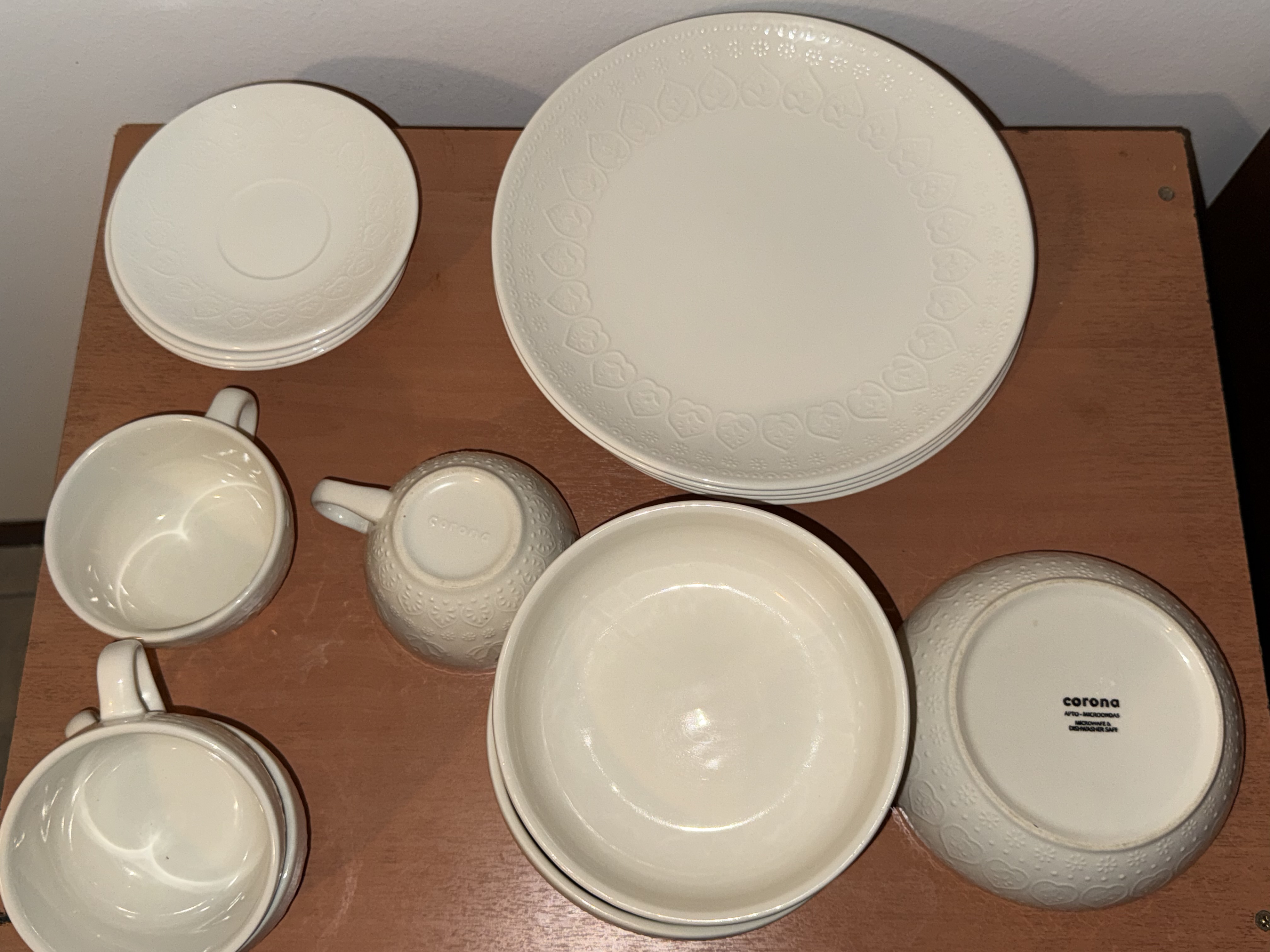 🍽️✨ VAJILLA CORONA HARMONY BLANCA – 16 PIEZAS ✨🍽️
