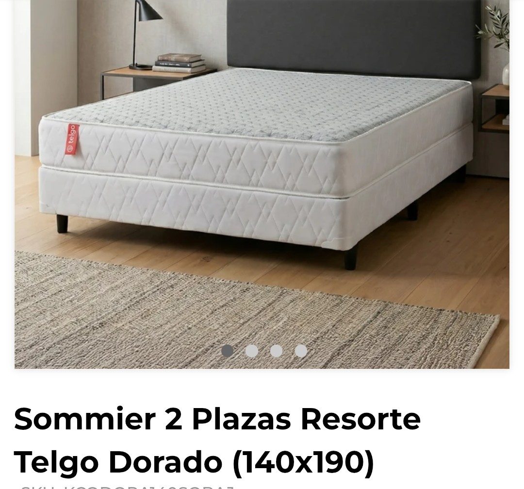 Sommier nuevo 2 Plazas Resorte Telgo Dorado (140x190 liquido