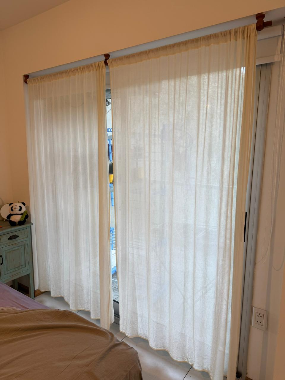 Cortinas gasa color crudo