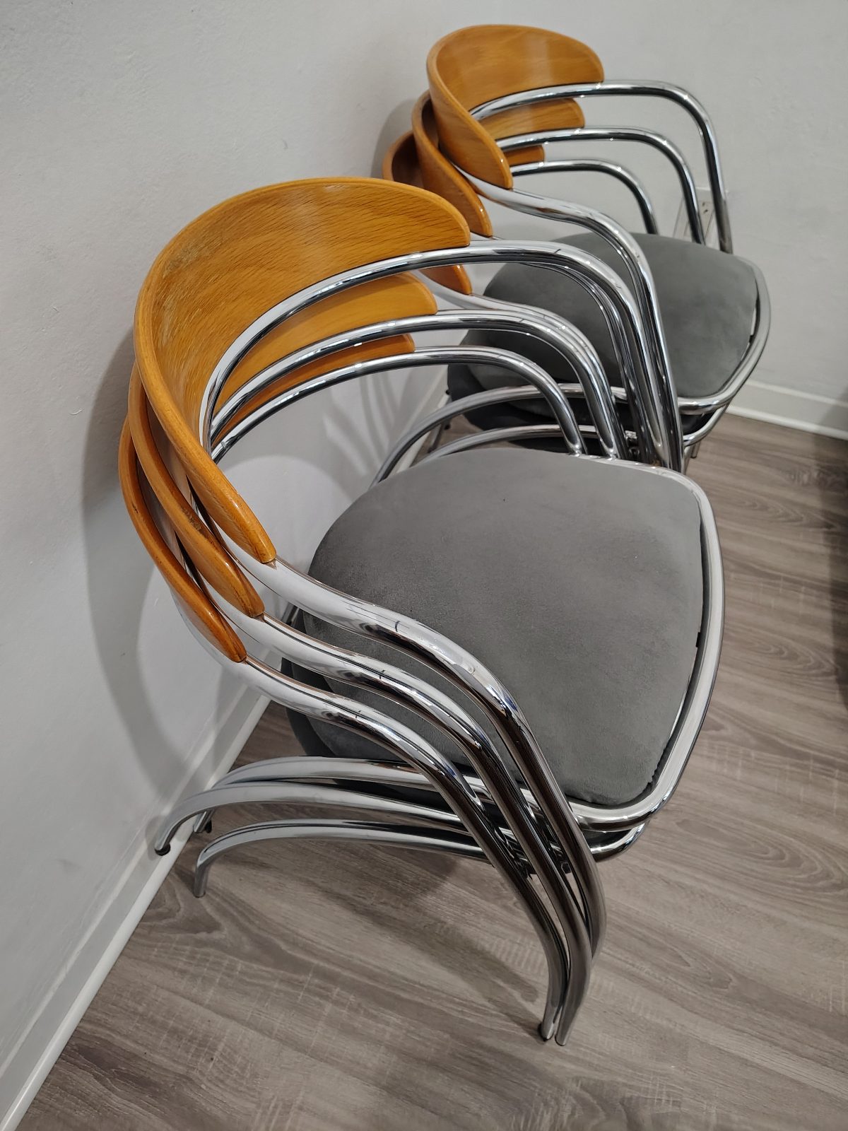 Lote sillas de comedor italianas vintage 7 unidades