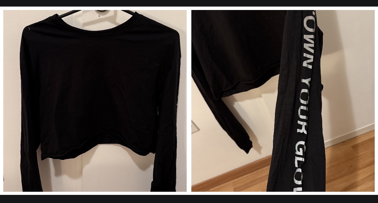 Camiseta corta manga larga marca Bershka talle M 