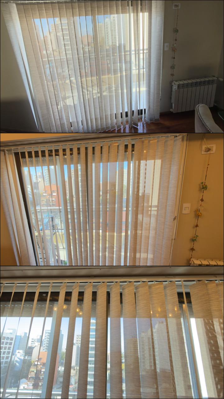 Cortina con sistema de banda vertical con barral Marca Bellizi 