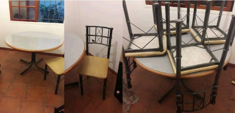 Mesa de comedor redonda + 4 sillas